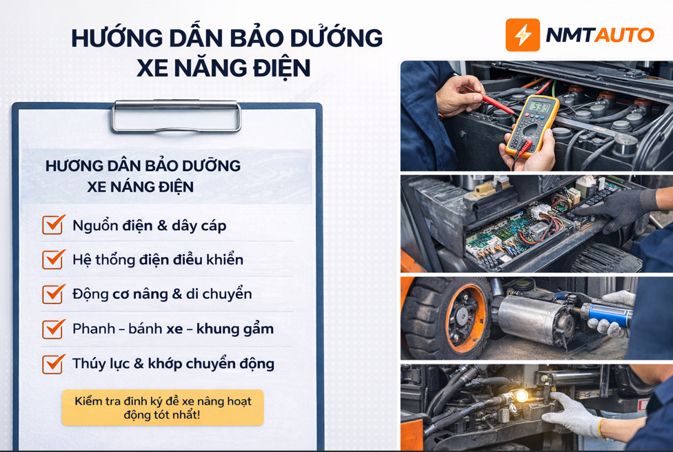 Hướng dẫn bảo dưỡng xe nâng điện